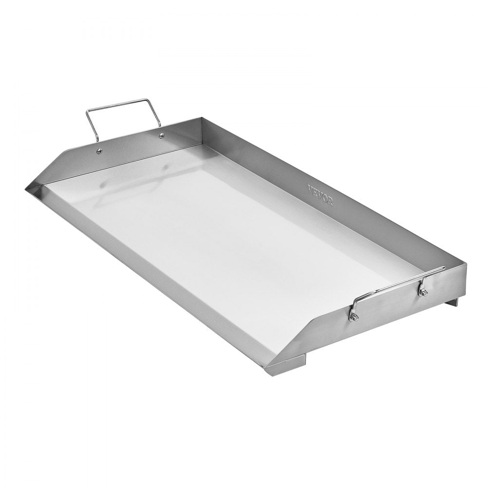 VEVOR Stainless Steel Griddle, 32x16 inch Universal Flat Top Rectangular Plate, Gas Grill Griddle for BBQ Grill, Teppanyaki, Portable Family Cookware with Handle, for Camping Tailgating Party