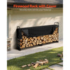 VEVOR Firewood Rack with Waterproof Cover, 101 x 14 x 46 in Outdoor Firewood Holder, 660lb Weight Capacity, 1/2 Cord Log Holder, Half-Covered, Powder-coated Wood Storage Rack for Fireplace Deck