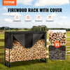 VEVOR 4.3FT Outdoor Firewood Rack with Cover, 52x14.2x46.1 in, Heavy Duty Firewood Holder & 600D Oxford Waterproof Cover for Fireplace, Patio, Indoor/Outdoor Log Storage Rack for 1/4 Cord of Firewood