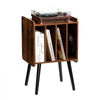 VEVOR Record Player Stand, 2 Tiers Turntable Stand with 4 Cabinets, Holds up to 100 Albums, Wooden Vinyl Record Storage Cabinet with Display Shelf for Bedroom, Living Room, Brown