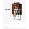 VEVOR Record Player Stand, 3 Tiers Turntable Stand with Record Storage, Vinyl Record Storage Cabinet with Metal Legs for Bedroom, Living Room, Brown