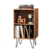 VEVOR Record Player Stand, 3 Tiers Turntable Stand with Record Storage, Vinyl Record Storage Cabinet with Metal Legs for Bedroom, Living Room, Brown