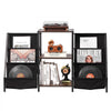 VEVOR Record Player Stand, 3 Tiers Metal Vinyl Record Stand, Turntable Stand with Record Holder Vinyl Display Shelf, Wooden Record Holder Ideal for Bedroom, Living Room, Black
