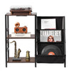 VEVOR Record Player Stand with Charging Station & USB Ports, Holds up to 200 Albums, 3-Tier Turntable Stand with Vinyl Record Storage, Record Player Table with Display Shelf for Bedroom, Living Room