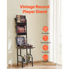 VEVOR Record Player Stand, 5 Tiers Tall Vinyl Record with Charging Station & USB Ports, Turntable Stand with Record Holder Display Shelf for Living Room, Bedroom, Black