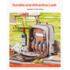 VEVOR Picnic Backpack, Beach Picnic Backpack Bag for 4 Person with Insulated Cooler Compartment, Detachable Bottle/Wine Holder, Lightweight Blanket, Plates & Cutlery Set for Outdoor, Hiking, Camping