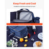 VEVOR Picnic Backpack, Beach Picnic Backpack Bag for 2 Person with Insulated Cooler Compartment, Detachable Bottle/Wine Holder, Lightweight Blanket, Plates & Cutlery Set for Hiking, Camping, Navy Blue