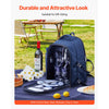 VEVOR Picnic Backpack, Beach Picnic Backpack Bag for 2 Person with Insulated Cooler Compartment, Detachable Bottle/Wine Holder, Lightweight Blanket, Plates & Cutlery Set for Hiking, Camping, Navy Blue
