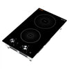 VEVOR Induction Cooktop 12in 2 Burners Built-in Electric Stove 220V 3500W, Low-Power Continuous Heating, Induction Burner for Kitchen, 11 Power Levels, Knob Control, Ceramic Glass, and Child Lock