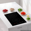 VEVOR Induction Cooktop 12in 2 Burners Built-in Electric Stove 110V 1800W, Low-Power Continuous Heating, Countertop Induction Burner, 9 Power Levels, LED Touch Screen, Ceramic Glass, and Child Lock