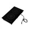 VEVOR Induction Cooktop 12in 2 Burners Built-in Electric Stove 110V 1800W, Low-Power Continuous Heating, Countertop Induction Burner, 9 Power Levels, LED Touch Screen, Ceramic Glass, and Child Lock