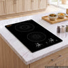 VEVOR Induction Cooktop 12in 2 Burners Built-in Electric Stove 110V 1800W, Low-Power Continuous Heating, Countertop Induction Burner, 11 Power Levels, Knob Control, Ceramic Glass, and Child Lock