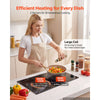 VEVOR Induction Cooktop 24in 2 Burners Built-in Electric Stove 110V 1800W, Low-Power Continuous Heating, Countertop Induction Burner, 9 Power Levels, LED Touch Screen, Ceramic Glass, and Child Lock