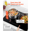 VEVOR Induction Cooktop 24inch 2 Burners Built-in Electric Stove 110V 1800W, Low-Power Continuous Heating, Induction Burner, with 9 Power Levels, LED Touch Screen, and Child Lock, for Kitchen, RV