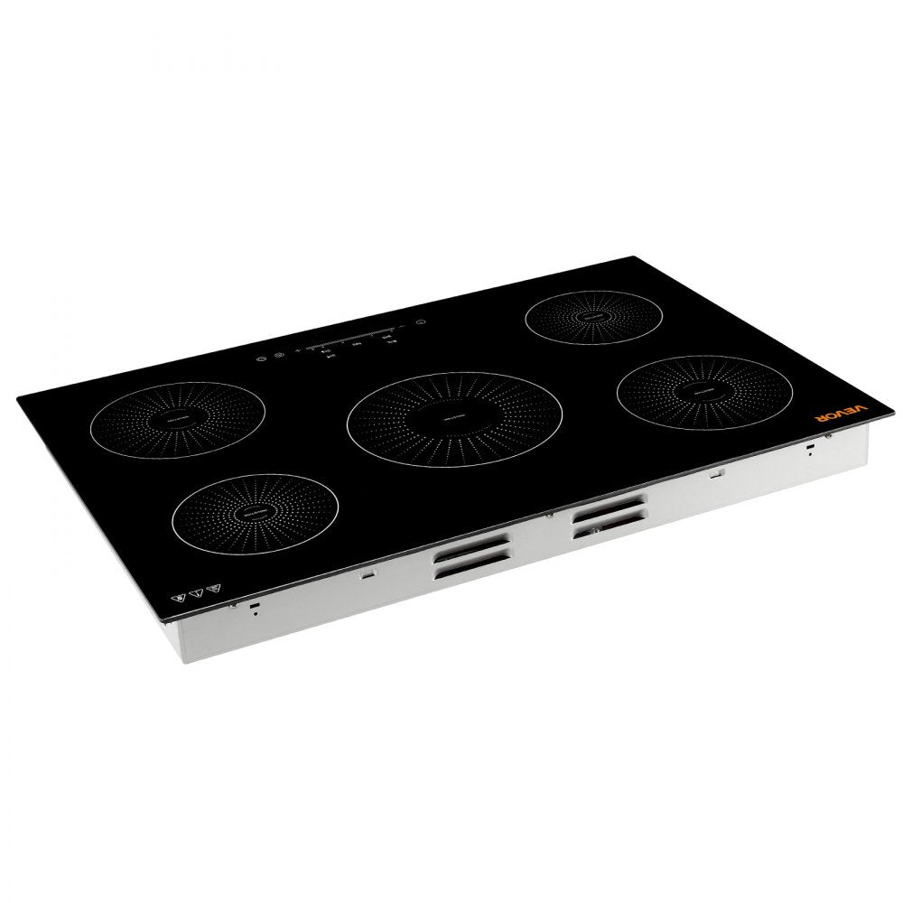 VEVOR Induction Cooktop 30in 5 Burners Built-in Electric Stove 220V 9200W, Low-Power Continuous Heating, Induction Burner for Kitchen, 9 Power Levels, LED Touch Screen, Ceramic Glass, Child Lock