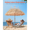 VEVOR Tiki Umbrella, 6.5 ft Thatched Patio Umbrella with Tilt, Hawaiian Style Beach Parasol with Durable PP Thatch and 8 Metal Ribs, Grass Pool Umbrellas for Beach, Patio, Poolside, Backyard & Garden