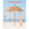 VEVOR Tiki Umbrella, 6.5 ft Thatched Patio Umbrella with Tilt, Hawaiian Style Beach Parasol with Durable PP Thatch and 8 Metal Ribs, Grass Pool Umbrellas for Beach, Patio, Poolside, Backyard & Garden