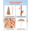 VEVOR Tiki Umbrella, 6 ft Thatched Patio Umbrella with Tilt, Hawaiian Style Beach Parasol with Durable PP Thatch and 8 Metal Ribs, Grass Pool Umbrellas for Beach, Patio, Poolside, Backyard & Garden