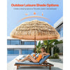 VEVOR Tiki Umbrella, 8 ft Thatched Patio Umbrella with Tilt, Hawaiian Style Beach Parasol with Durable PP Thatch and 8 Metal Ribs, Grass Pool Umbrellas for Beach, Patio, Poolside, Backyard & Garden