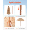 VEVOR Tiki Umbrella, 8 ft Thatched Patio Umbrella with Tilt, Hawaiian Style Beach Parasol with Durable PP Thatch and 8 Metal Ribs, Grass Pool Umbrellas for Beach, Patio, Poolside, Backyard & Garden