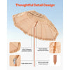 VEVOR Tiki Umbrella, 8 ft Thatched Patio Umbrella with Tilt, Hawaiian Style Beach Parasol with Durable PP Thatch and 8 Metal Ribs, Grass Pool Umbrellas for Beach, Patio, Poolside, Backyard & Garden