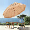 VEVOR Tiki Umbrella, 8 ft Thatched Patio Umbrella with Tilt, Hawaiian Style Beach Parasol with Durable PP Thatch and 8 Metal Ribs, Grass Pool Umbrellas for Beach, Patio, Poolside, Backyard & Garden