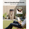 VEVOR Outdoor Water Fountain, 30.71 in Height Fountain and Waterfall, 1-Tier Floor Standing Glazed Jar Style Fountains with LED Light and Pump, for Outdoor Indoor Garden, Home, Patio & Yard (Coffee)