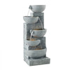 VEVOR Outdoor Water Fountain, 31.5 in Height Fountain and Waterfall, 5-Tier Floor Standing Bowl-Shaped Cascading Fountains with LED Light and Pump, for Outdoor Indoor Garden, Home, Patio & Backyard