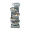 VEVOR Outdoor Water Fountain, 31.5 in Height Fountain and Waterfall, 5-Tier Floor Standing Bowl-Shaped Cascading Fountains with LED Light and Pump, for Outdoor Indoor Garden, Home, Patio & Backyard