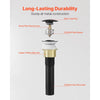 VEVOR Bathroom Sink Drain with Overflow, Brass and 304 Stainless Steel Pop Up Drains, Anti-Clogging Vessel Sink Drain Strainer, All Metal Hair Catcher Drains Stopper, for Sinks with Overflow Holes
