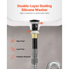 VEVOR Bathroom Sink Drain with Overflow, Brass and 304 Stainless Steel Pop Up Drains, Anti-Clogging Vessel Sink Drain Strainer, All Metal Hair Catcher Drains Stopper, for Sinks with Overflow Holes