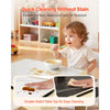 VEVOR Kids Table and 2 Chairs Set, Toddler Table and Chair Set with Storage Space under the Table, Cloth Storage Box under the Chairs, Wooden Desk for Art, Craft, Reading, Learning, Drawing, Burlywood