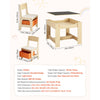 VEVOR Kids Table and 2 Chairs Set, Toddler Table and Chair Set with Storage Space under the Table, Cloth Storage Box under the Chairs, Wooden Desk for Art, Craft, Reading, Learning, Drawing, Burlywood