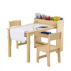 VEVOR Kids Art Table and 2 Chairs, 2-in-1 Toddler Craft and Play Activity Table, Wood Toddler Table and Chair Set with A Cabinet for Art, Craft, Reading, Learning