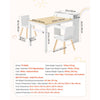 VEVOR Kids Art Table and Chair Set, Toddler Craft Table with 3 Tiers Storage Cabinet, Wooden Kids Activity Play Desk with 2 Chairs, Art Craft Play Desk for Reading, Learning, Drawing, Writing, White