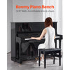 VEVOR Piano Bench, 22" x 13.78" x 19", Keyboard Piano Chair with High-Density Padded Cushion, Storage Compartment for Music Books, Wooden Piano Bookcase Stool Seat, for Vanity, Living Room, Bedroom