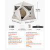 VEVOR Camping Tent, 4 Person Pop Up Instant Cabin Tent with Large Mesh Windows, 60 Seconds Easy Setup, Portable Cabin Hub Tents with Carry Bag for Family Outdoor Camping & Hiking, Upgraded Ventilation