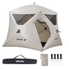 VEVOR Camping Tent, 4 Person Pop Up Instant Cabin Tent with Large Mesh Windows, 60 Seconds Easy Setup, Portable Cabin Hub Tents with Carry Bag for Family Outdoor Camping & Hiking, Upgraded Ventilation