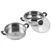 VEVOR Steamer Pot, 11in/28cm Steamer Pot for Cooking with 3QT Stock Pot and Vegetable Steamer, Food-Grade 304 Stainless Steel Food Steamer Cookware with Lid for Gas Electric Induction Grill Stove