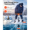 VEVOR Electric Ice Auger 40V Lithium Battery 8" 2 in 1 Cordless Earth Auger, for Ice Fishing & Gardening, Turbo High-Speed Cutting System, Cold-Resistant Post Hole Digger with Drill Bits, Orange/Black