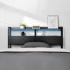 VEVOR Headboard for Queen Size Bed, Adjustable Height Headboard with 2 Shelves Storage, Freestanding Head Board with Charging Station and LED Light for Different Bed Frames, Easy Assembly, Black