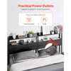 VEVOR Headboard for King Size Bed, Adjustable Height Headboard with 2 Shelves Storage, Freestanding Head Board with Charging Station and LED Light for Different Bed Frames, Easy Assembly, Black