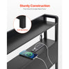 VEVOR Headboard for King Size Bed, Adjustable Height Headboard with 2 Shelves Storage, Freestanding Head Board with Charging Station and LED Light for Different Bed Frames, Easy Assembly, Black