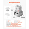 VEVOR Electric Pizza Dough Press Machine, 6 inch Pizza Pastry Press Plate, Stainless Steel Bread Presser, Adjustable Thickness Commercial Forming Machine, with 100 Pcs Parchment Paper