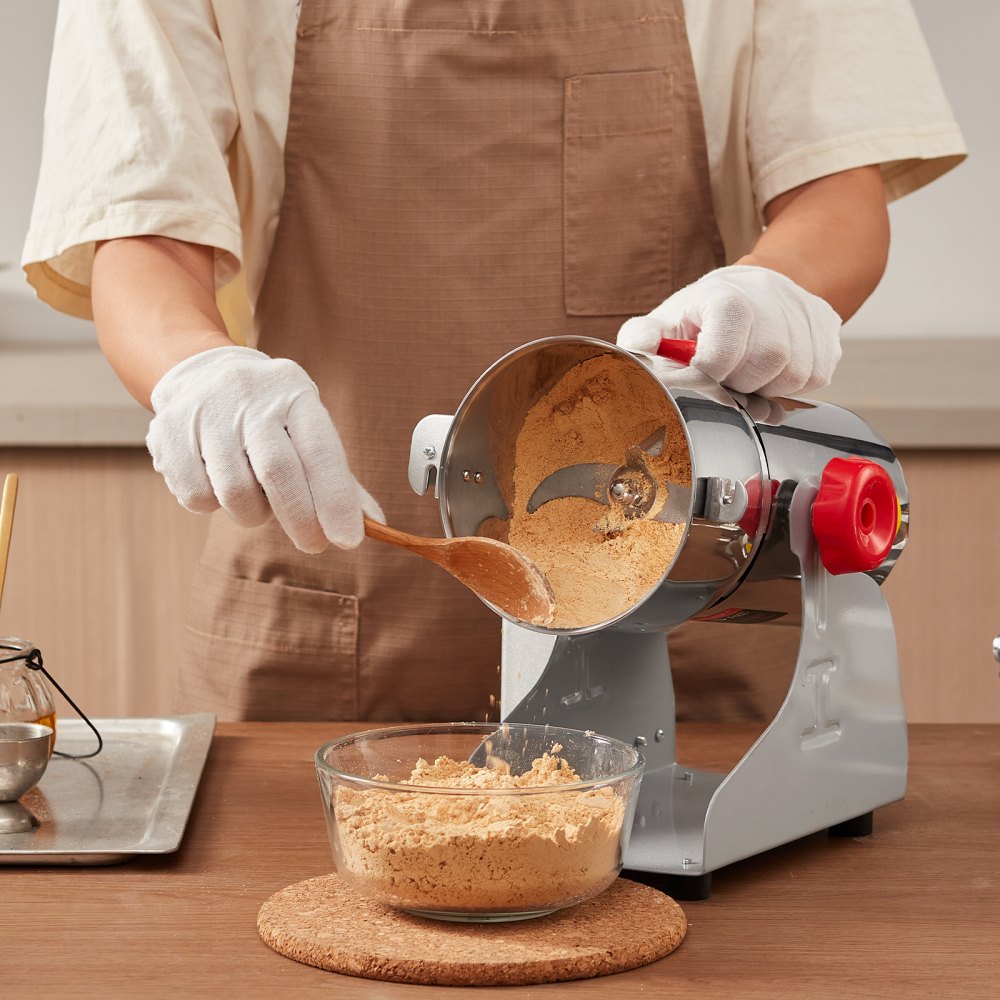 VEVOR 300g Electric Grain Mill Grinder, High Speed 1500W Commercial Spice Grinders, Stainless Steel Pulverizer Powder Machine, for Dry Grains Spices Cereals Coffee Corn Pepper, Swing Type