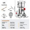 VEVOR 500g Electric Grain Mill Grinder, High Speed 2000W Commercial Spice Grinders, Stainless Steel Pulverizer Powder Machine, for Dry Grains Spices Cereals Coffee Corn Pepper, Swing Type