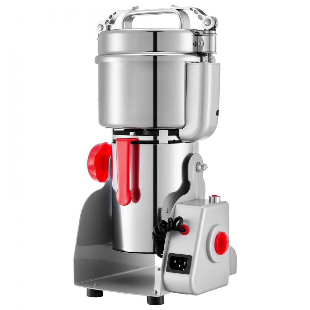 VEVOR 500g Electric Grain Mill Grinder, 2000W 28000RPM High Speed Spice Corn Dry Grinding Machine, Stainless Steel Pulverizer Powder Machine for Dried Grains Coffee Beans Spices Nuts (270° Swing Type)