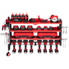 VEVOR Power Tool Organizer Wall Mount, 4-Layer Storage Rack with 8 Drill Holders, Tools Holder and Storage Rack with Side Pegboards, Garage Tool Organizer for Garage, Workbench, and Workshop