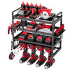 VEVOR Power Tool Organizer Wall Mount, 4-Layer Storage Rack with 4 Drill Holders, Tools Holder and Storage Rack with Screwdriver Holder, Garage Tool Organizer for Garage, Workbench, and Workshop