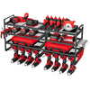 VEVOR Power Tool Organizer Wall Mount, 4-Layer Storage Rack with 8 Drill Holders, Tools Holder and Storage Rack with Screwdriver Holder, Garage Tool Organizer for Garage, Workbench, and Workshop